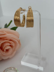 Gold Textured Hoop Earrings