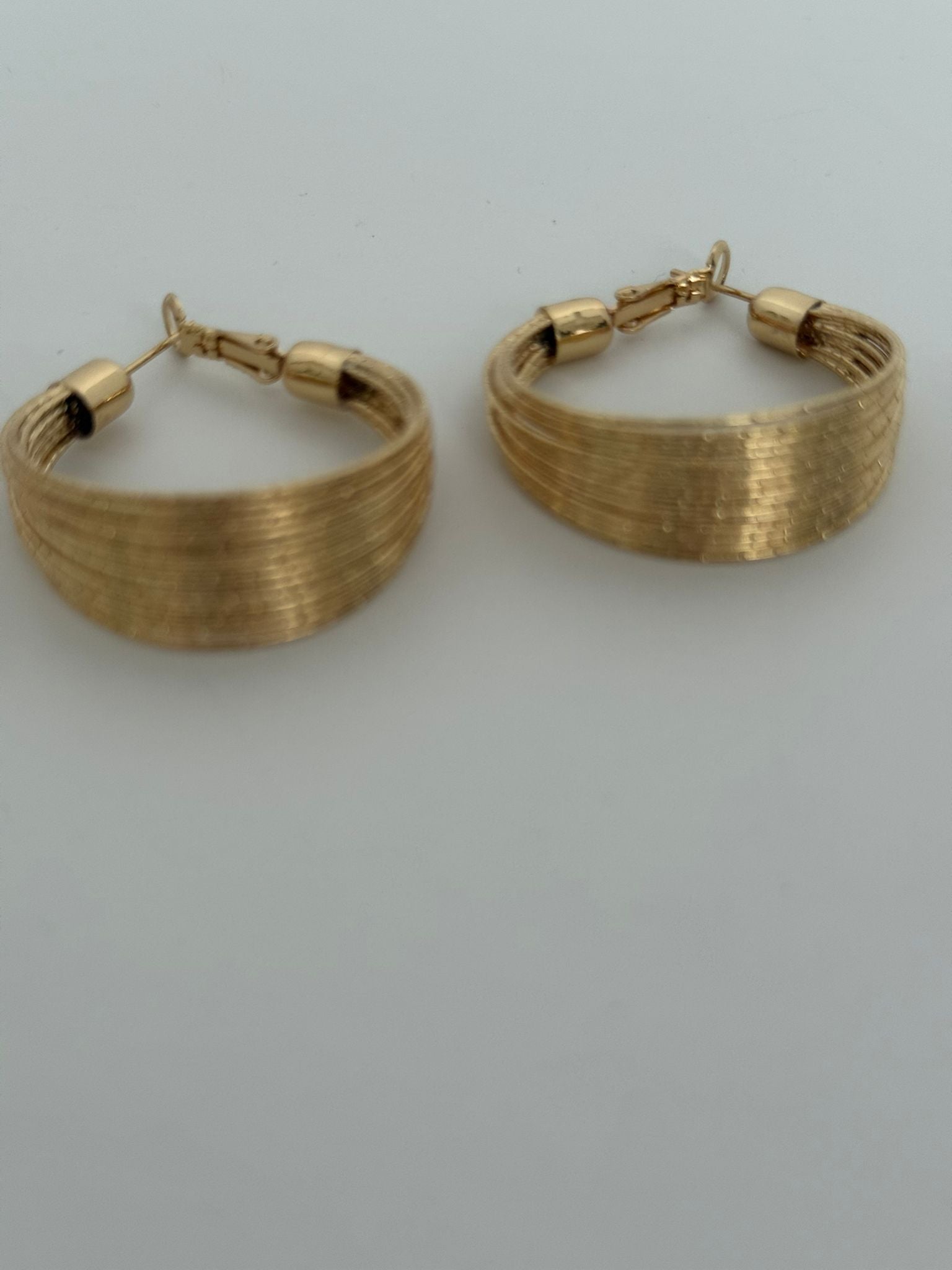 Gold Textured Hoop Earrings