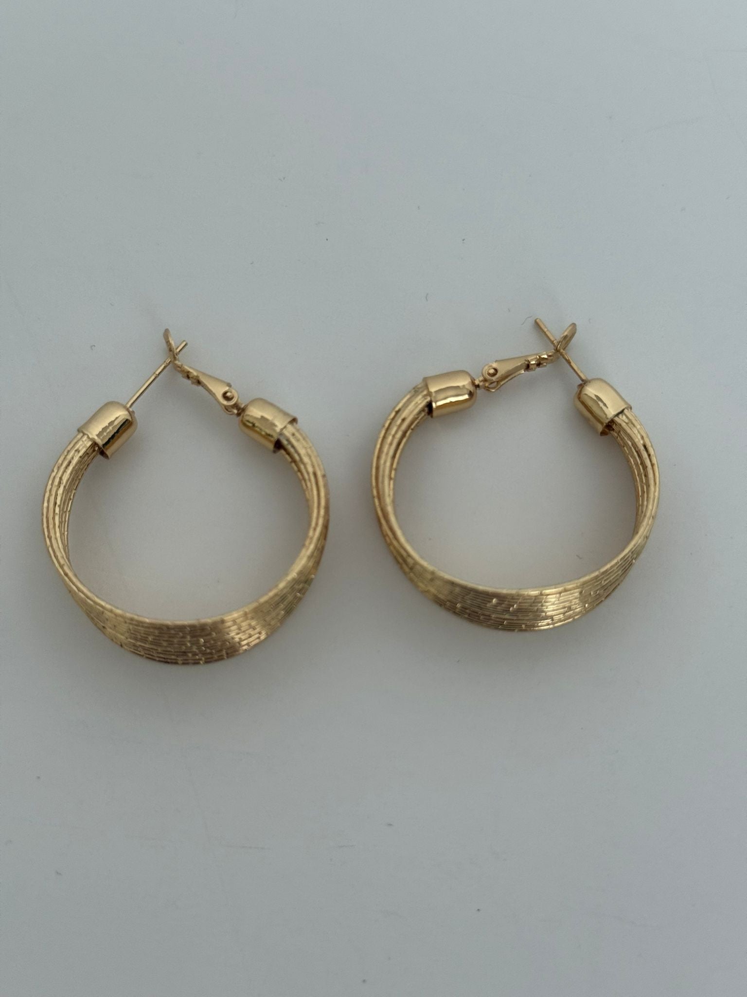Gold Textured Hoop Earrings
