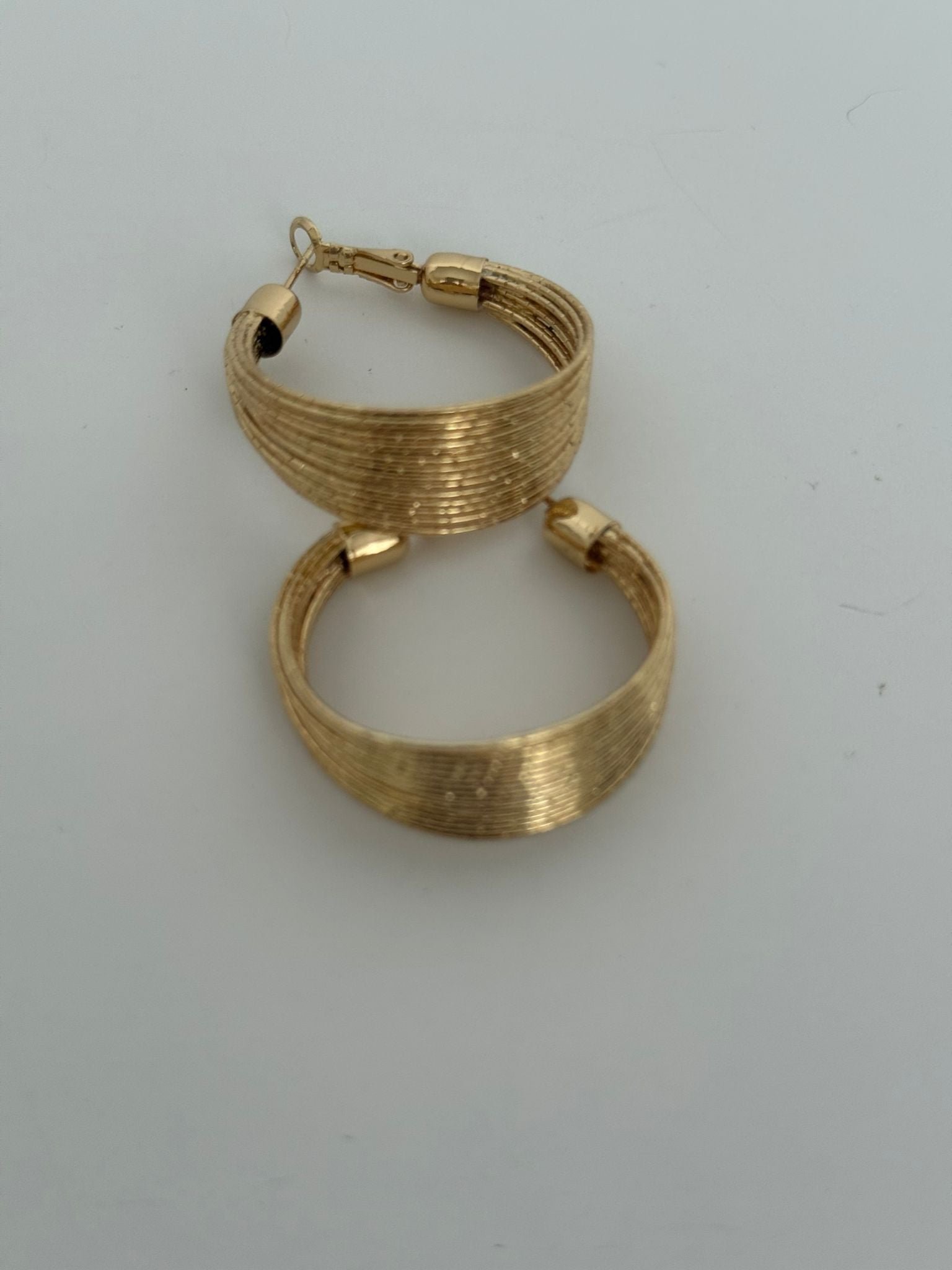 Gold Textured Hoop Earrings