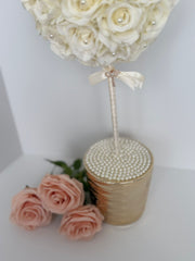 Luxury Rose Topiary Centerpiece – Elegant Floral Arrangement