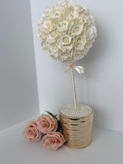 Luxury Rose Topiary Centerpiece – Elegant Floral Arrangement