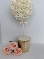 Luxury Rose Topiary Centerpiece – Elegant Floral Arrangement
