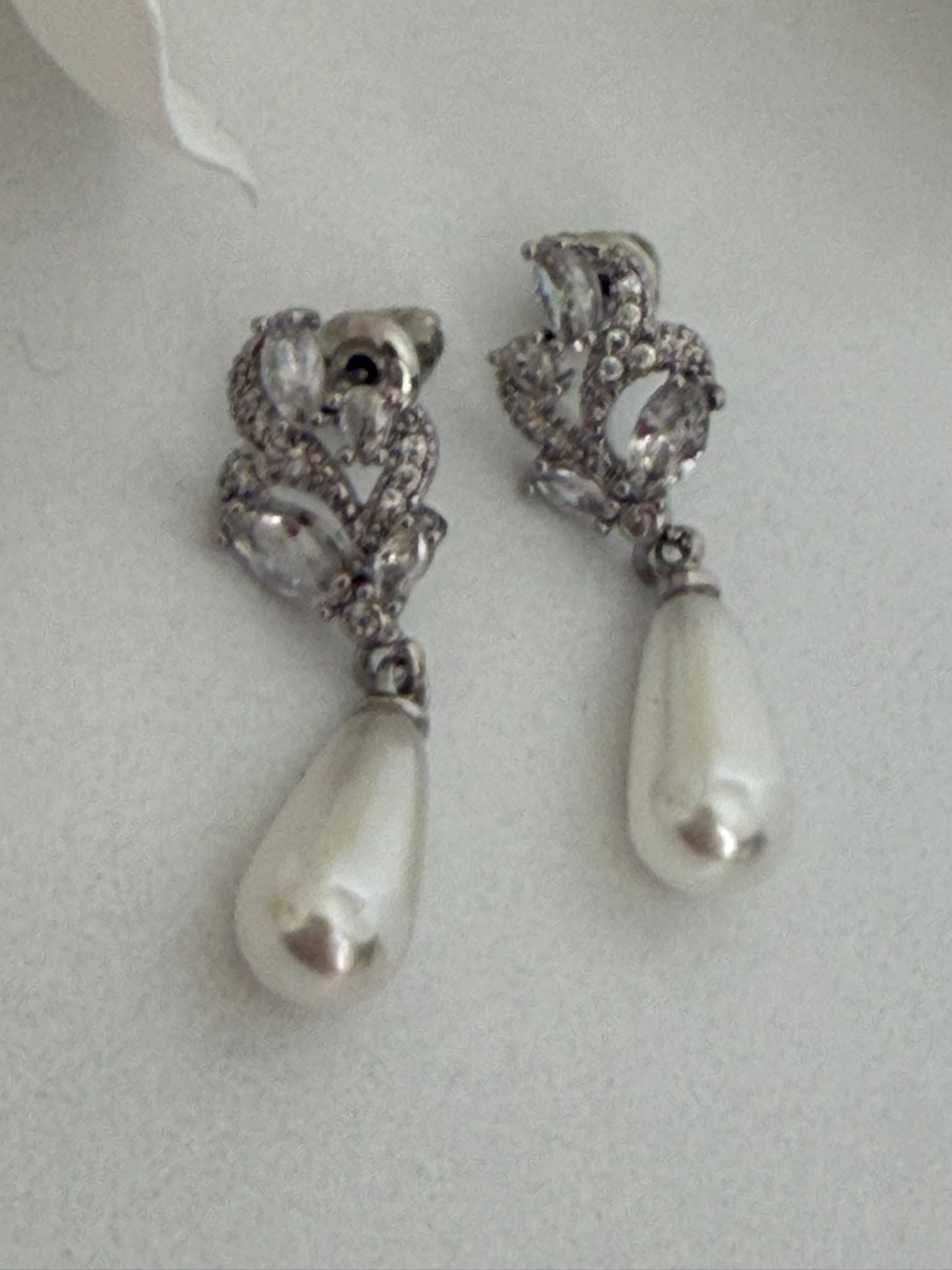 Elegant Pearl Drop Earrings – Crystal Bridal & Formal Jewelry