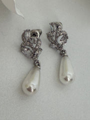 Elegant Pearl Drop Earrings – Crystal Bridal & Formal Jewelry