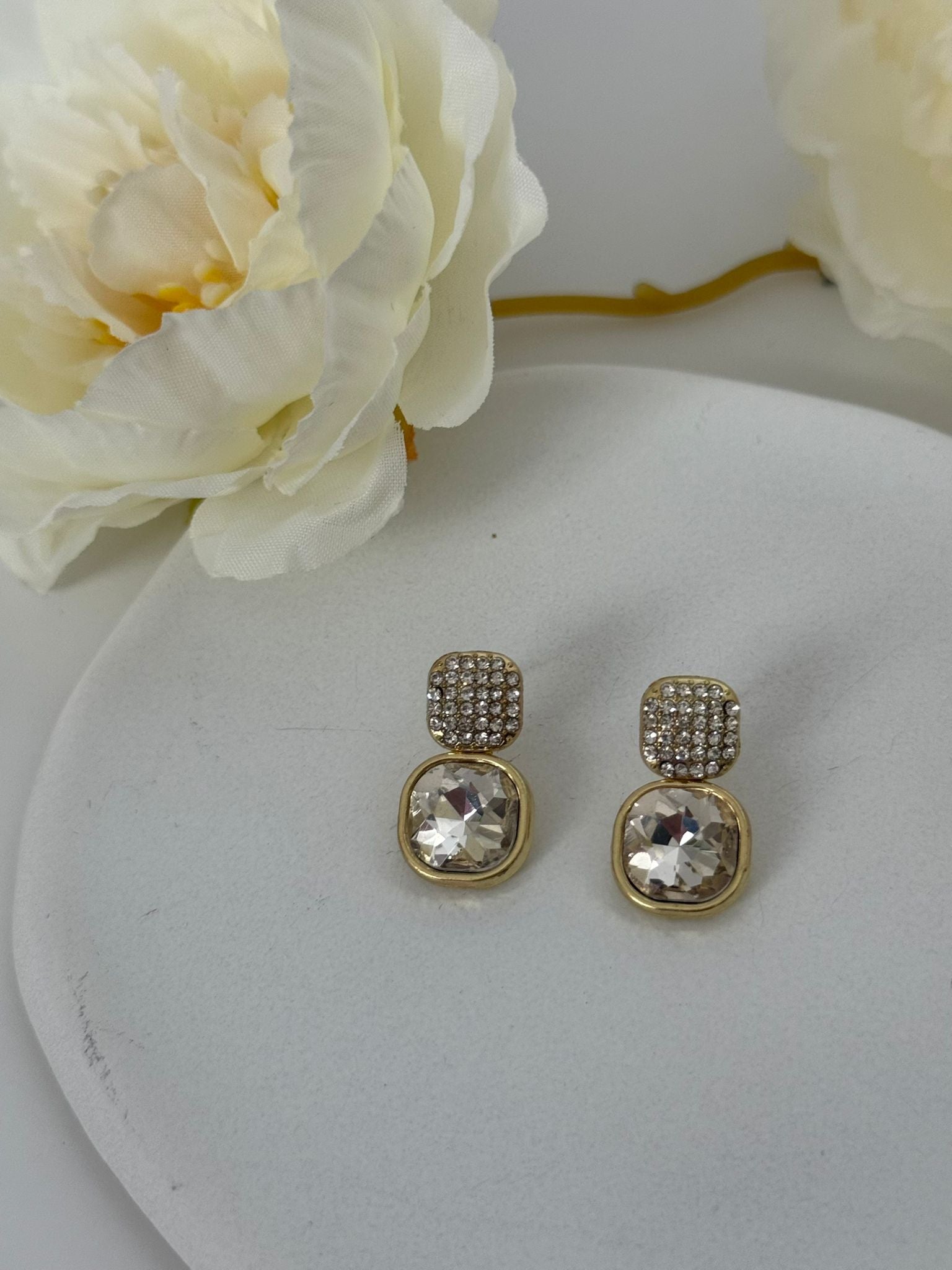 Luxury Double Crystal Drop Earrings