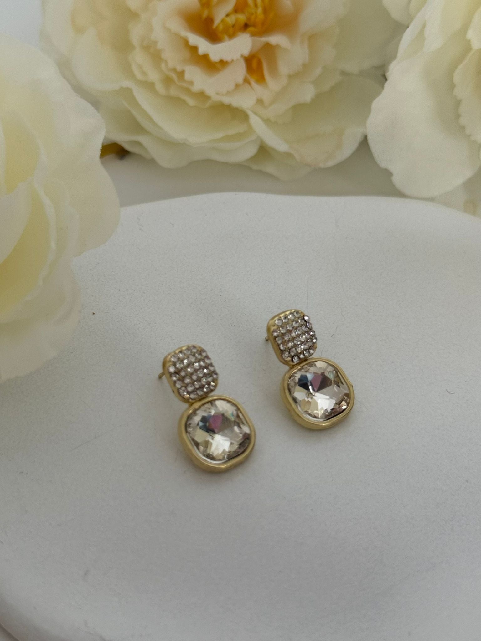 Luxury Double Crystal Drop Earrings