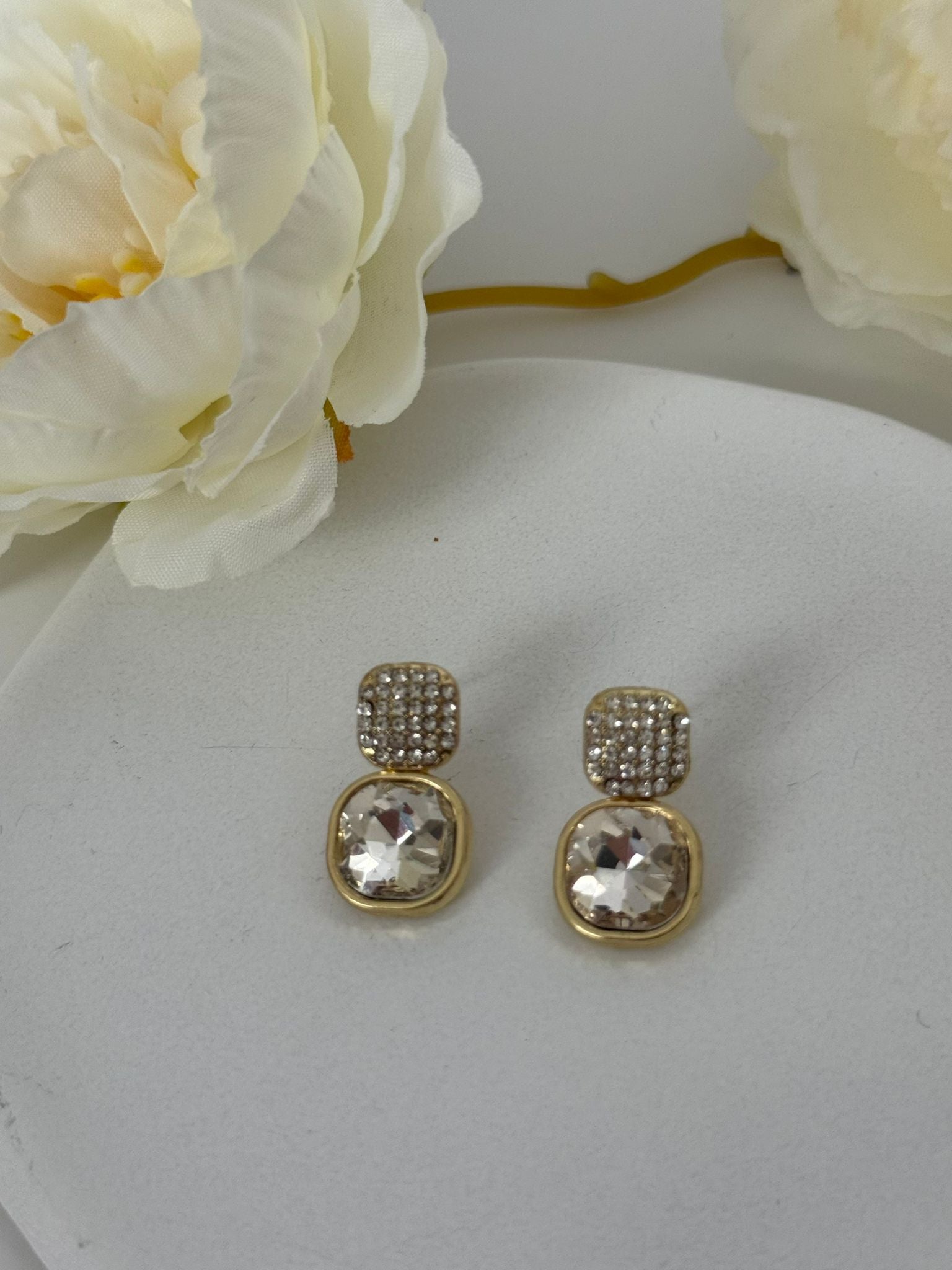 Luxury Double Crystal Drop Earrings