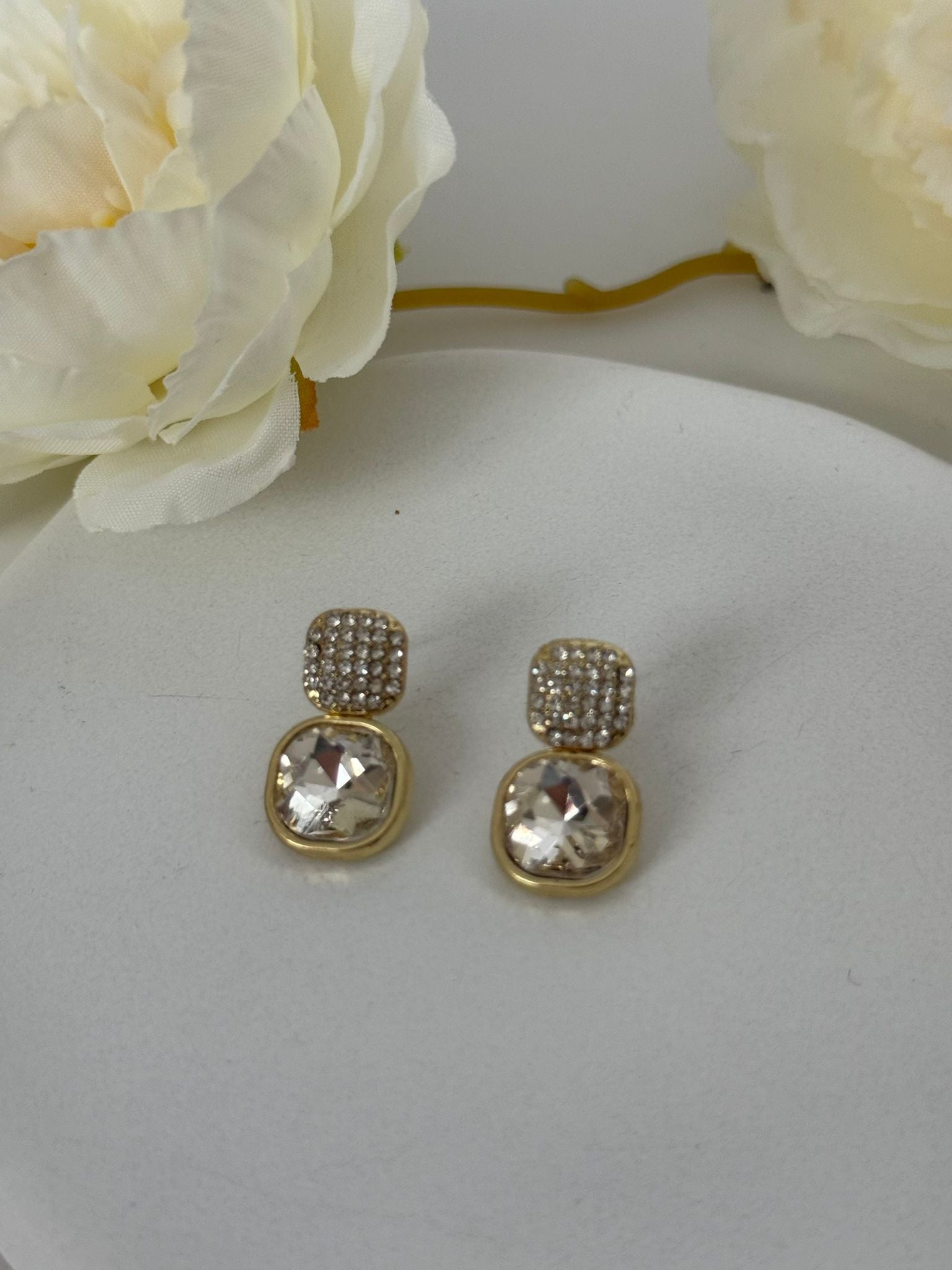 Luxury Double Crystal Drop Earrings
