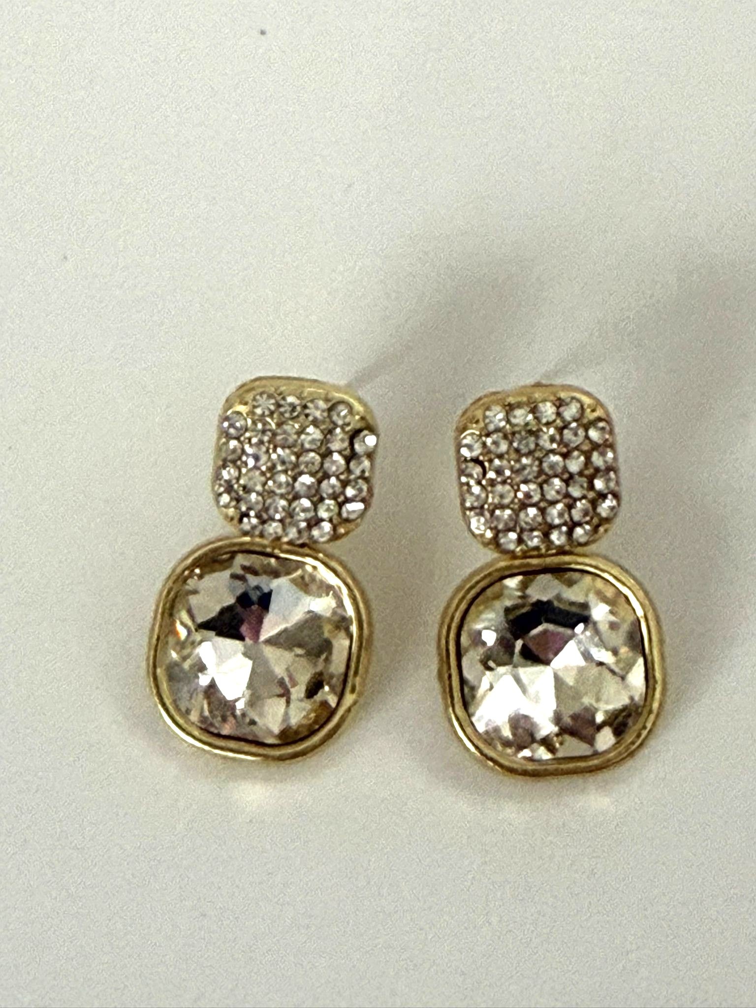 Luxury Double Crystal Drop Earrings