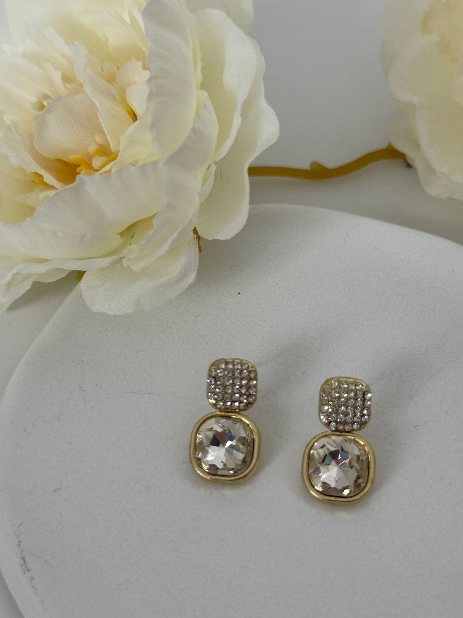 Luxury Double Crystal Drop Earrings