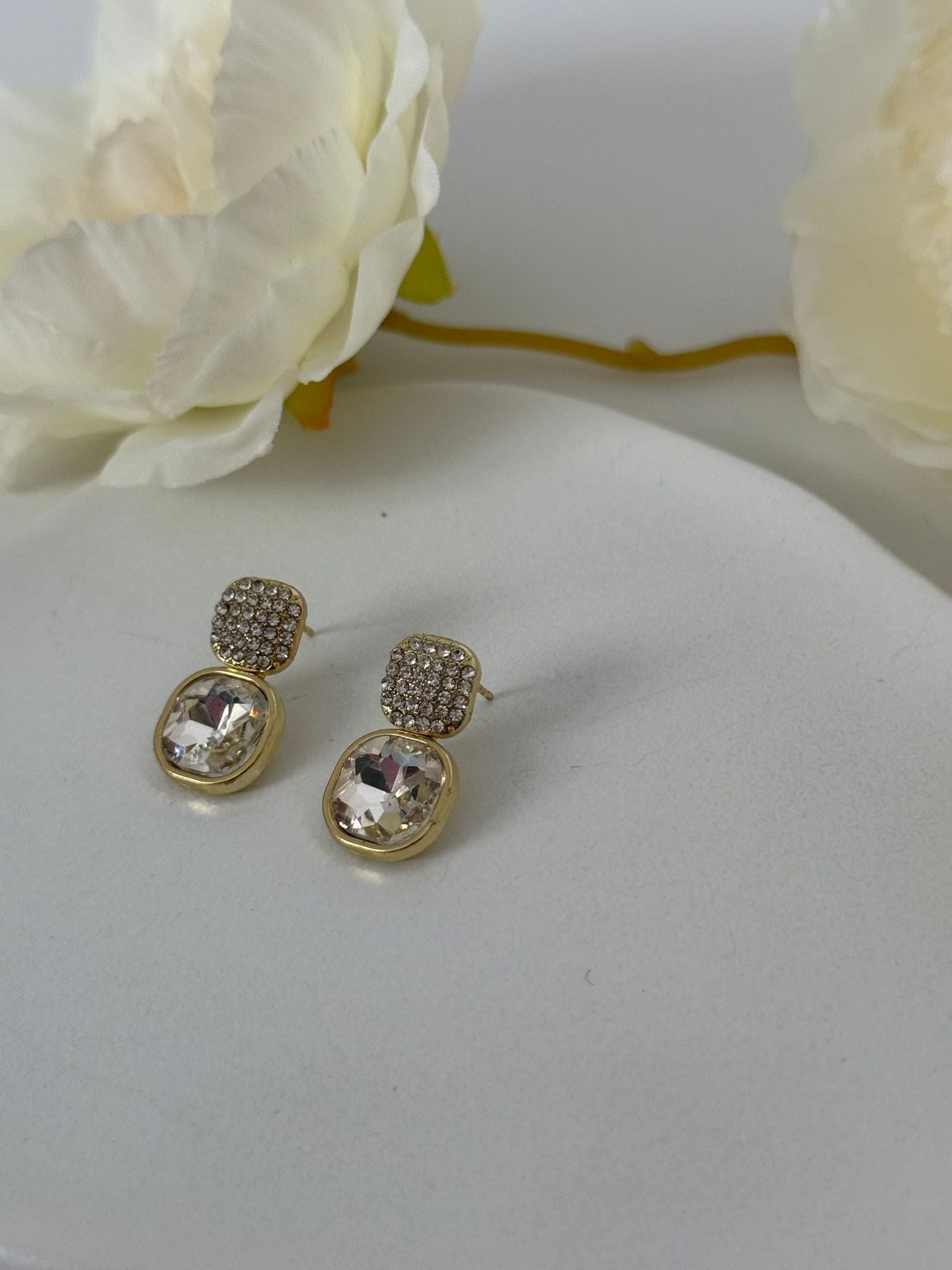 Luxury Double Crystal Drop Earrings