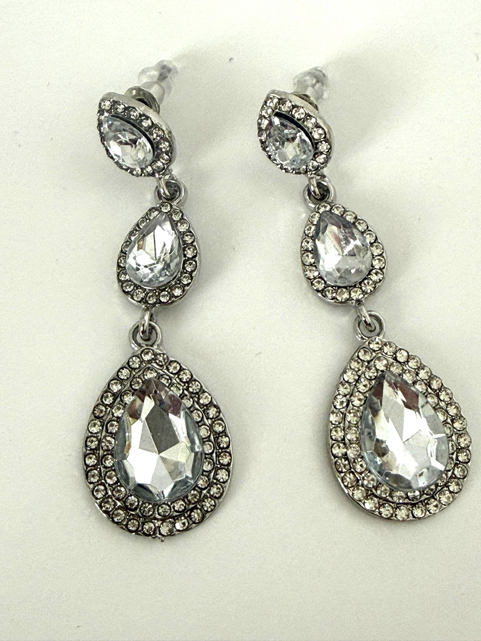 Luxury Triple Teardrop Crystal Earrings