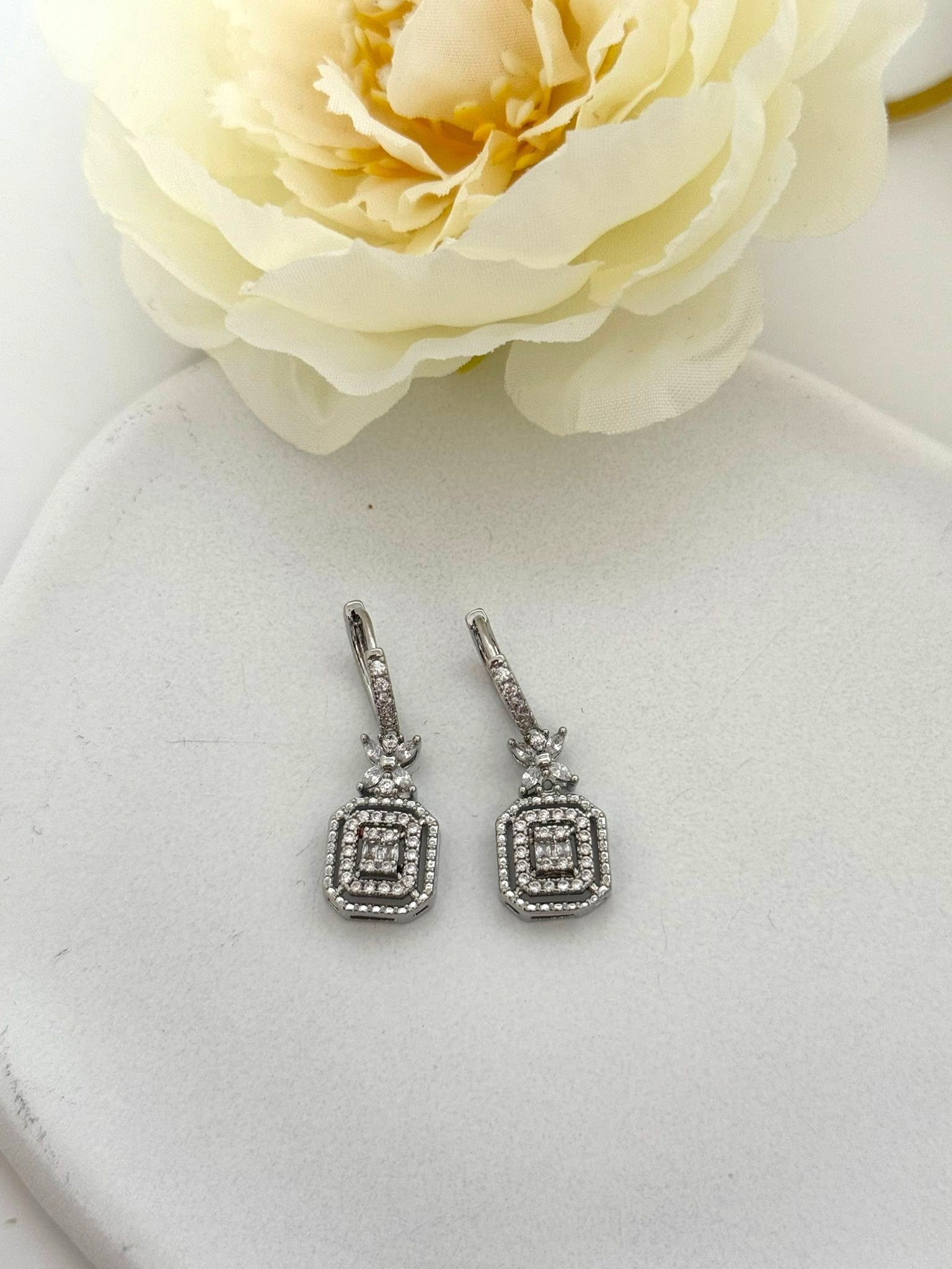 Luxury Geometric Crystal Drop Earrings