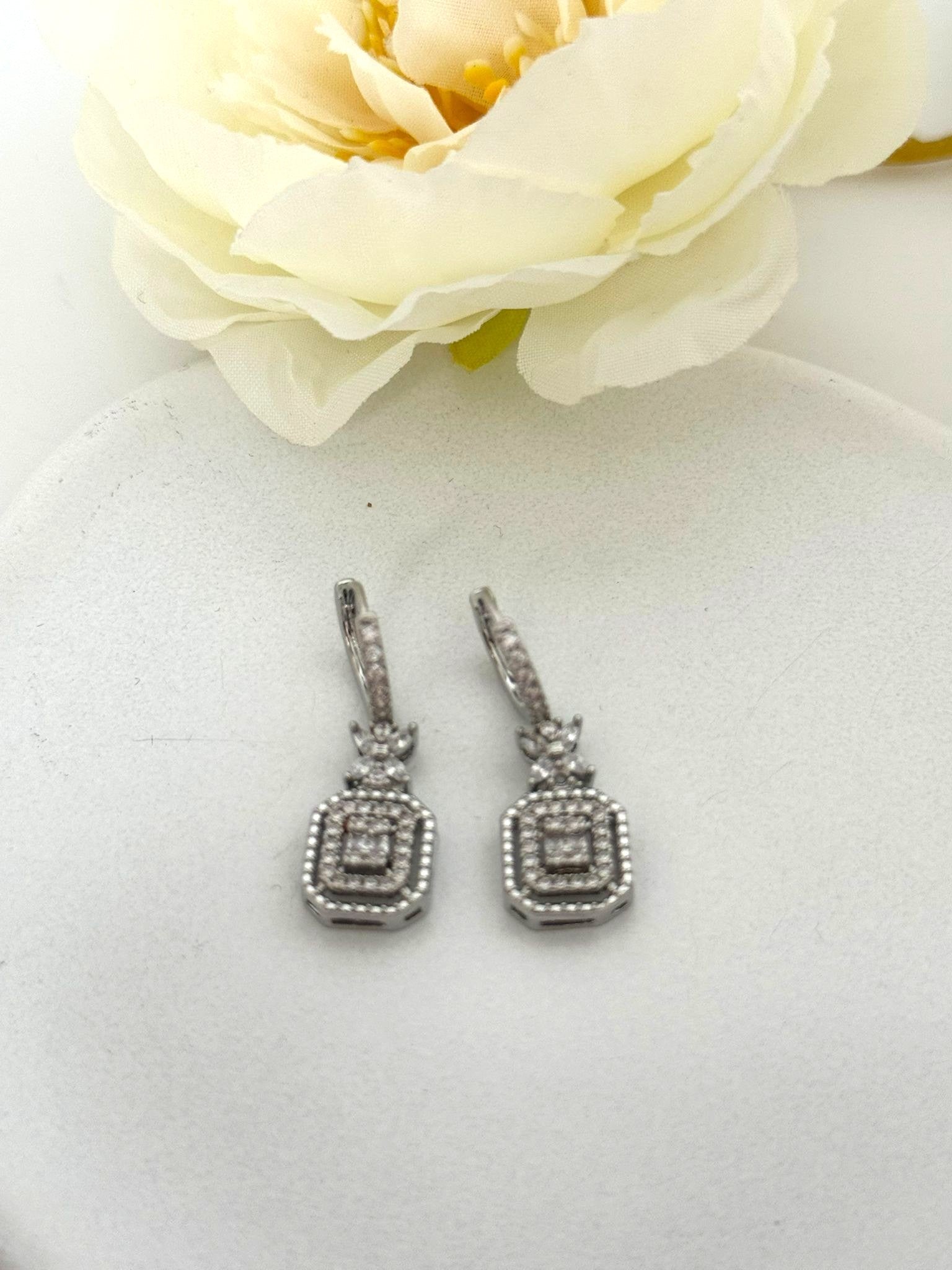 Luxury Geometric Crystal Drop Earrings