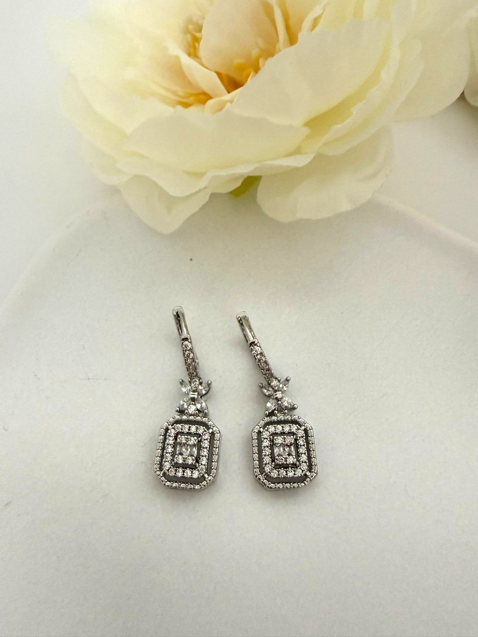 Luxury Geometric Crystal Drop Earrings