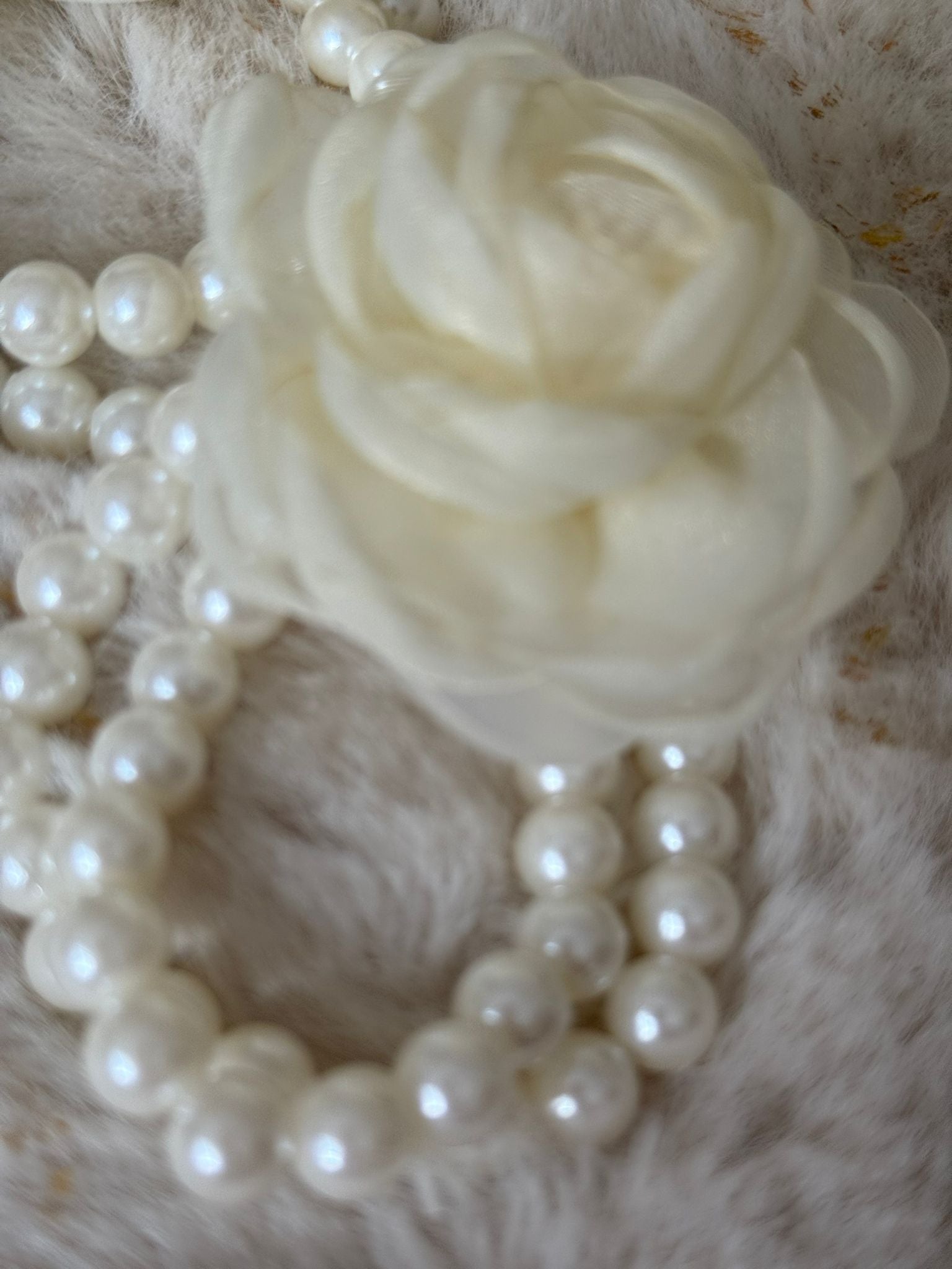Elegant Ivory Floral Pearl Wrist Corsage Bracelet