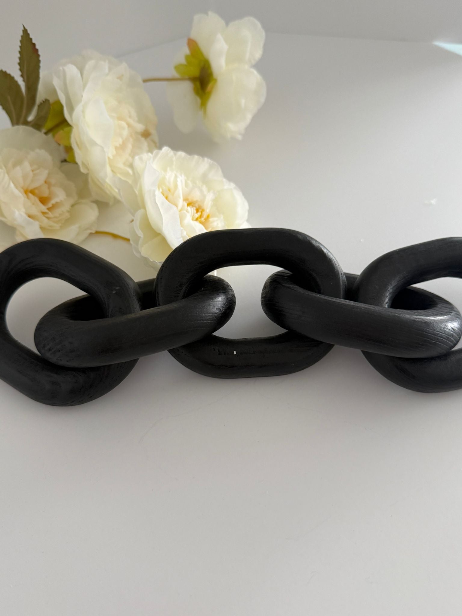 Modern Black Decorative Chain Link Sculpture