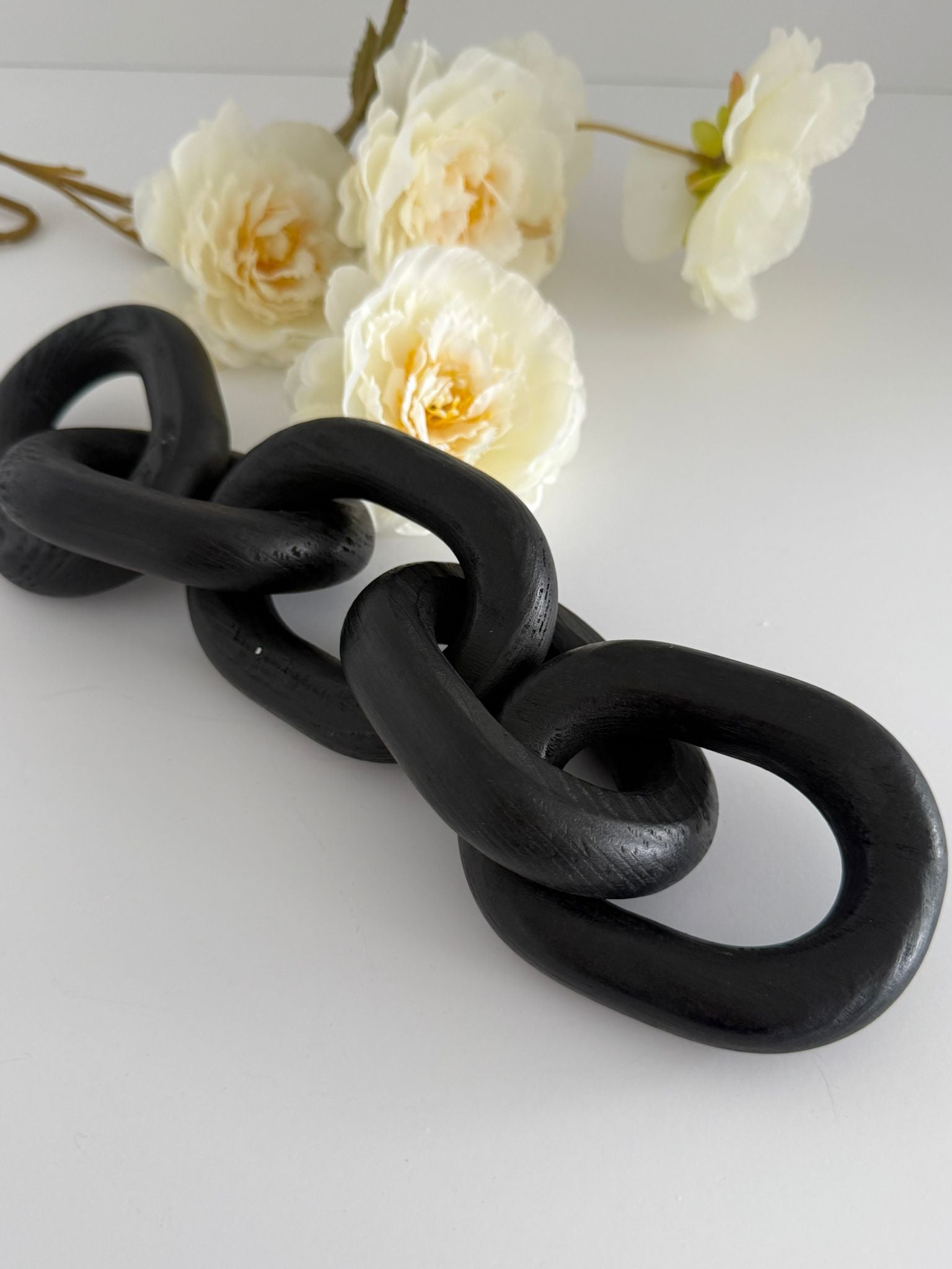 Modern Black Decorative Chain Link Sculpture