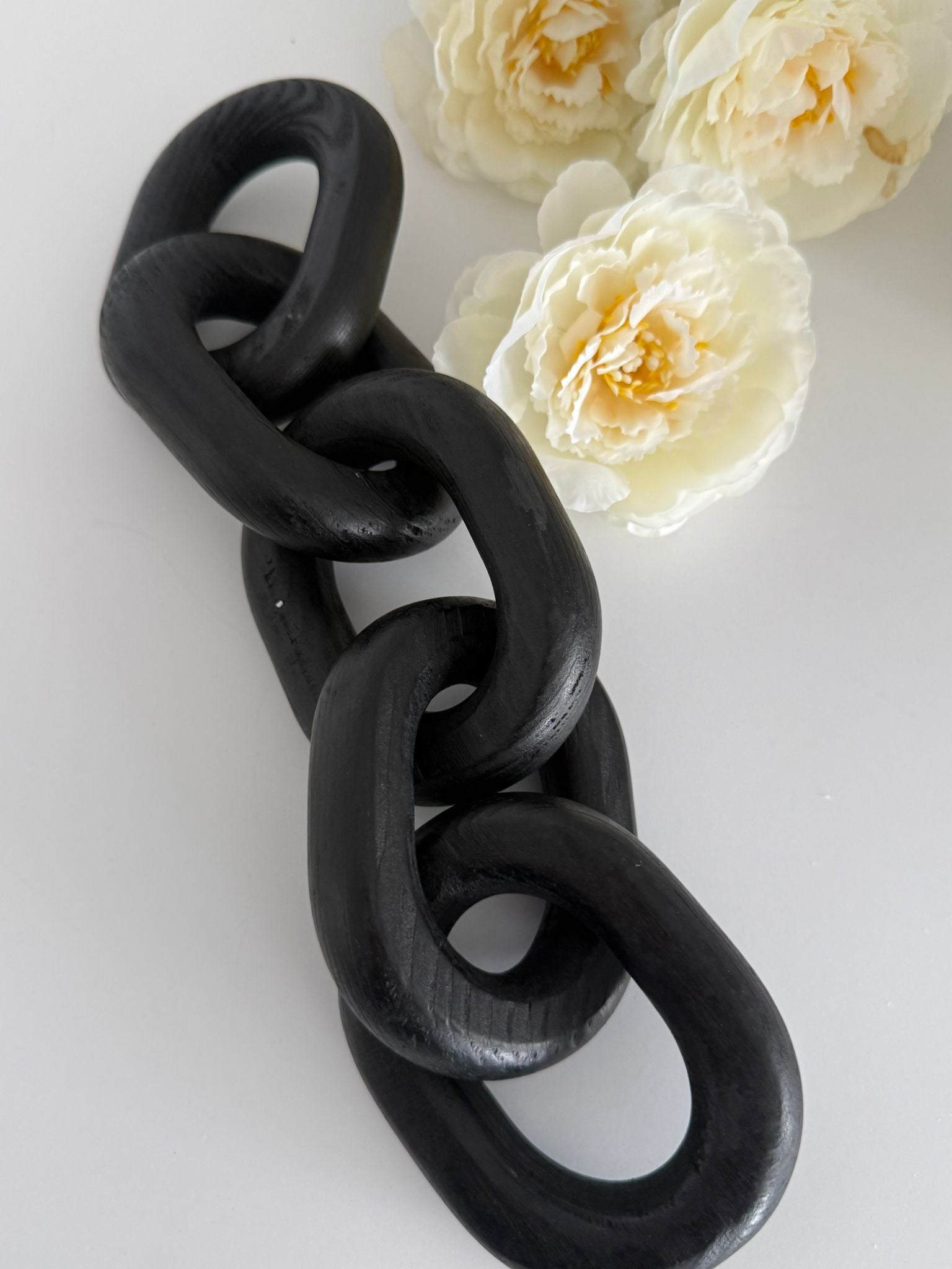 Modern Black Decorative Chain Link Sculpture