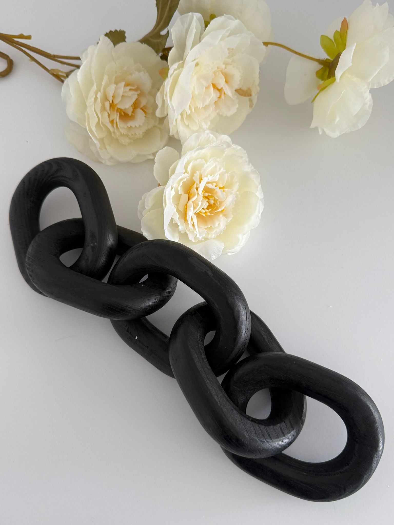 Modern Black Decorative Chain Link Sculpture