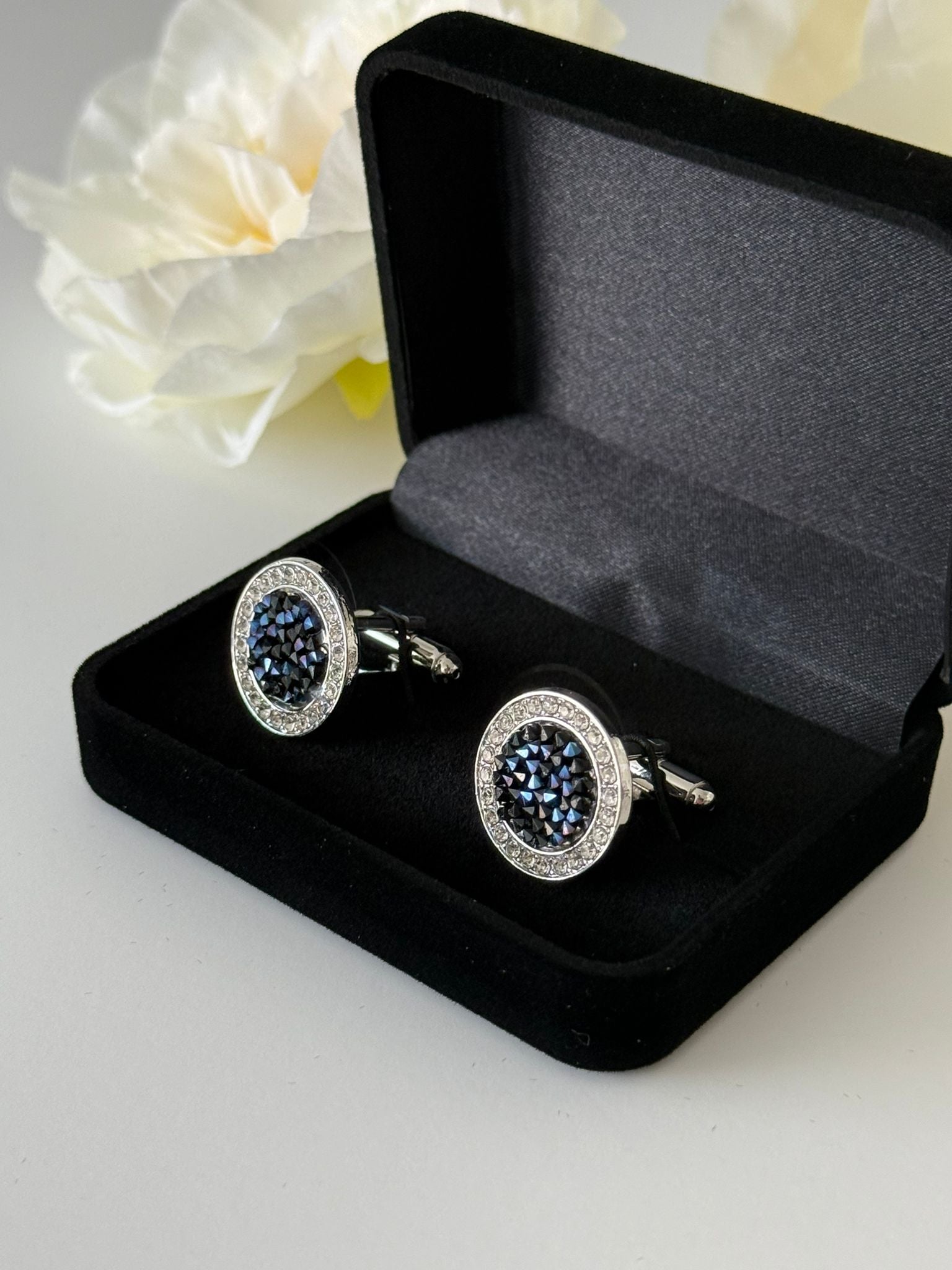 Luxury Navy Blue Stone Cufflinks
