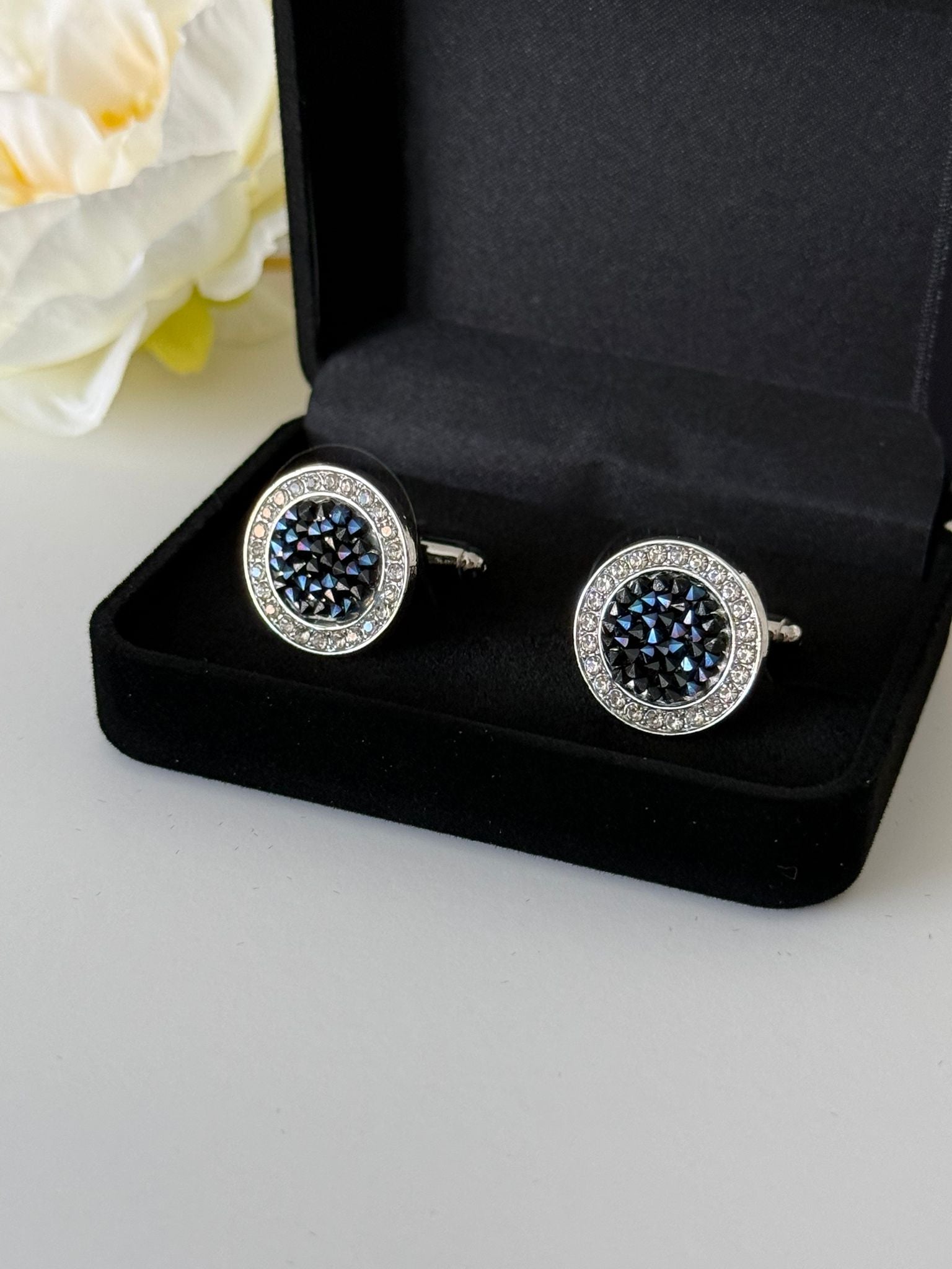 Luxury Navy Blue Stone Cufflinks