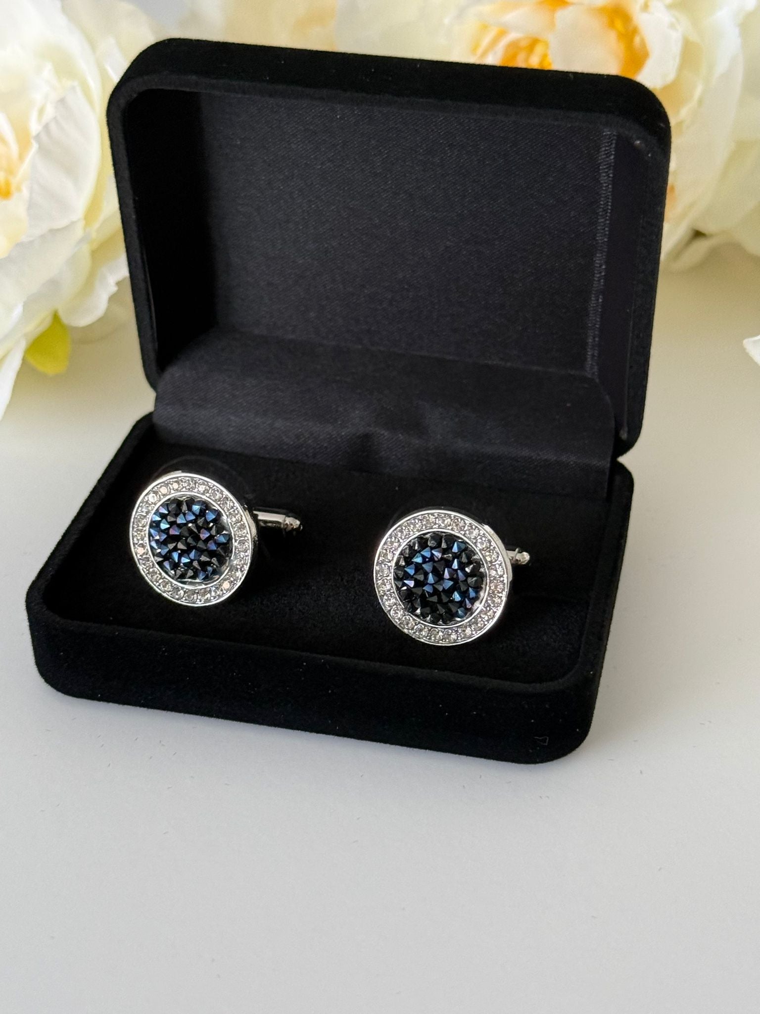 Luxury Navy Blue Stone Cufflinks