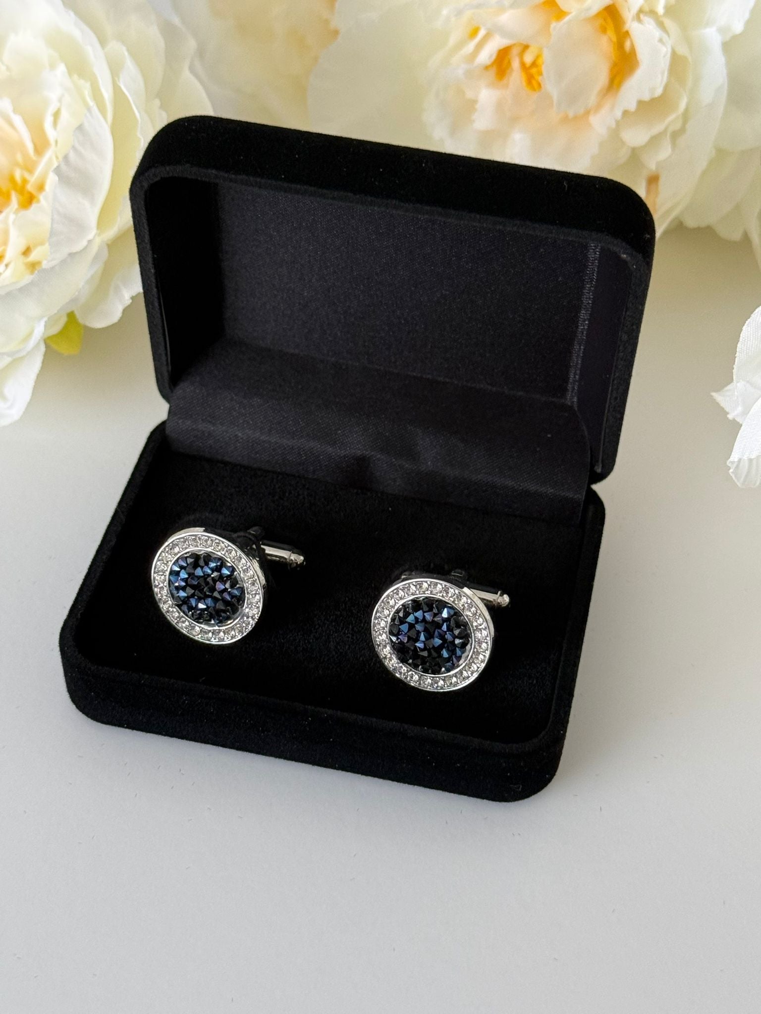 Luxury Navy Blue Stone Cufflinks