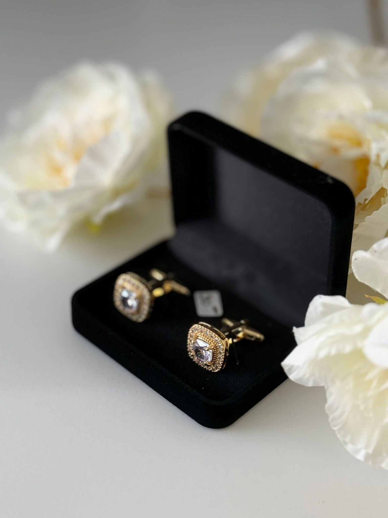 Luxury Golden Square Pavé Cufflinks