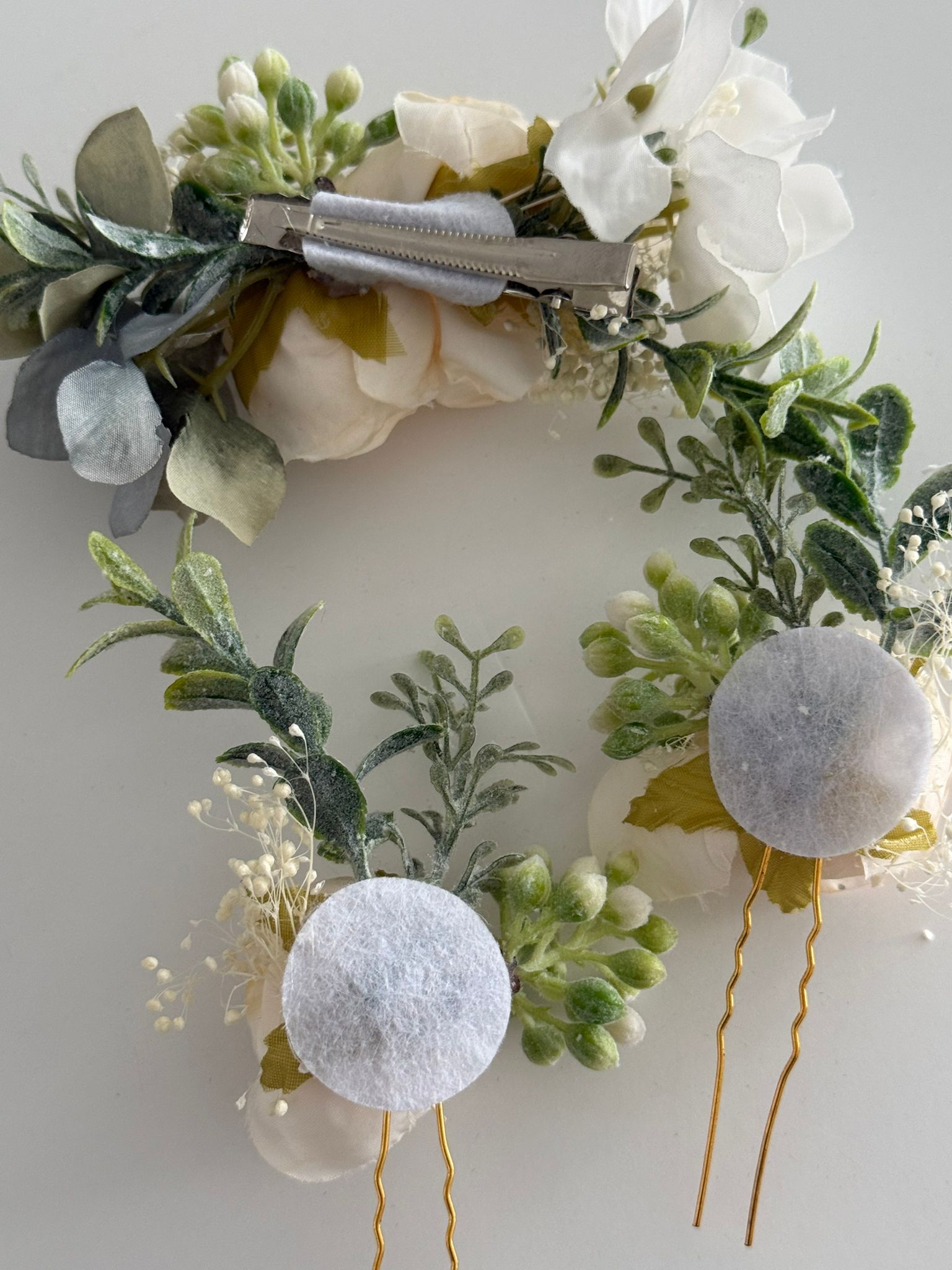 3-Piece Ivory Rose Bridal Hair Pin Set