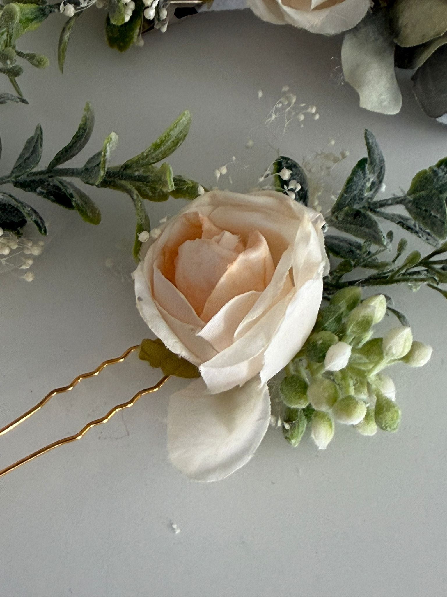 3-Piece Ivory Rose Bridal Hair Pin Set