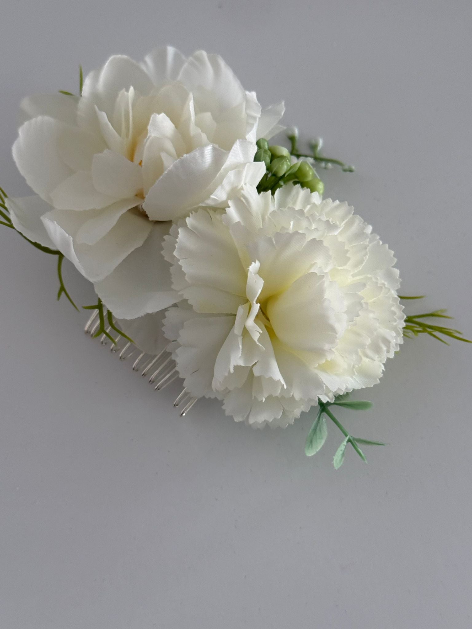 White Floral Bridal Hair Comb