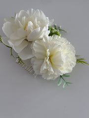 White Floral Bridal Hair Comb