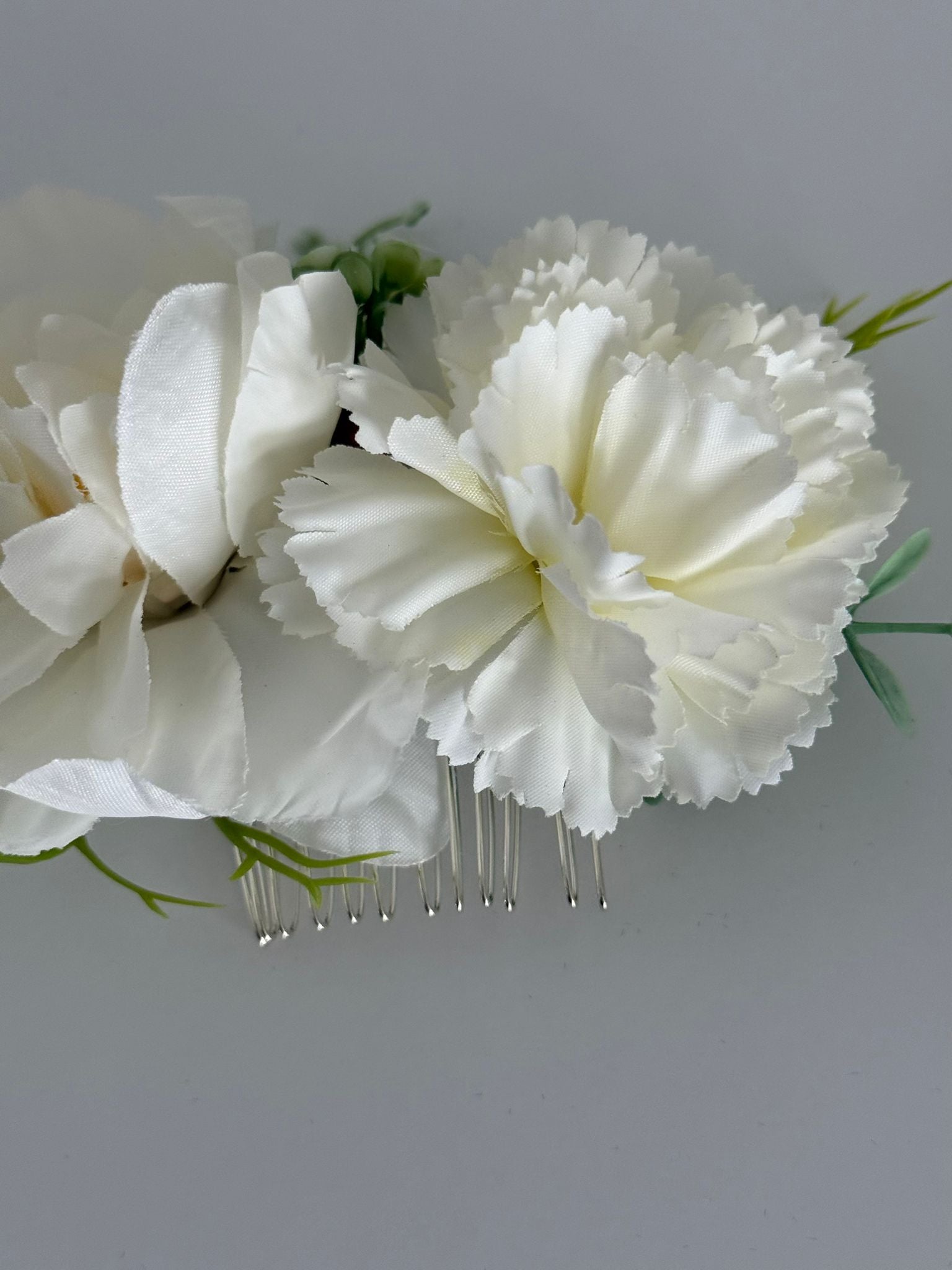 White Floral Bridal Hair Comb