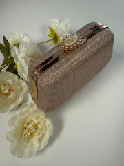Luxury Rose Gold Glitter Evening Clutch