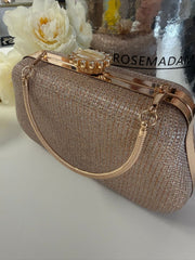 Luxury Rose Gold Glitter Evening Clutch
