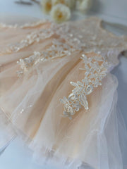 Luxury Champagne Lace Flower Girl Dress