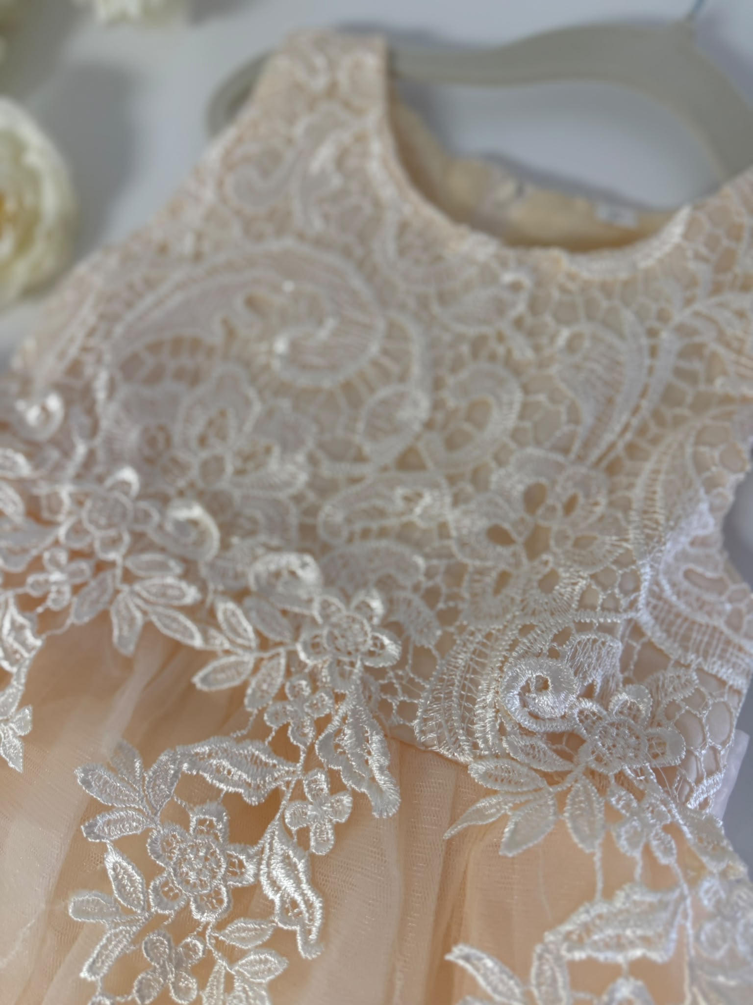 Luxury Champagne Lace Flower Girl Dress