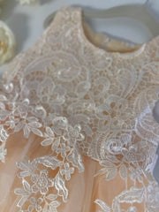 Luxury Champagne Lace Flower Girl Dress