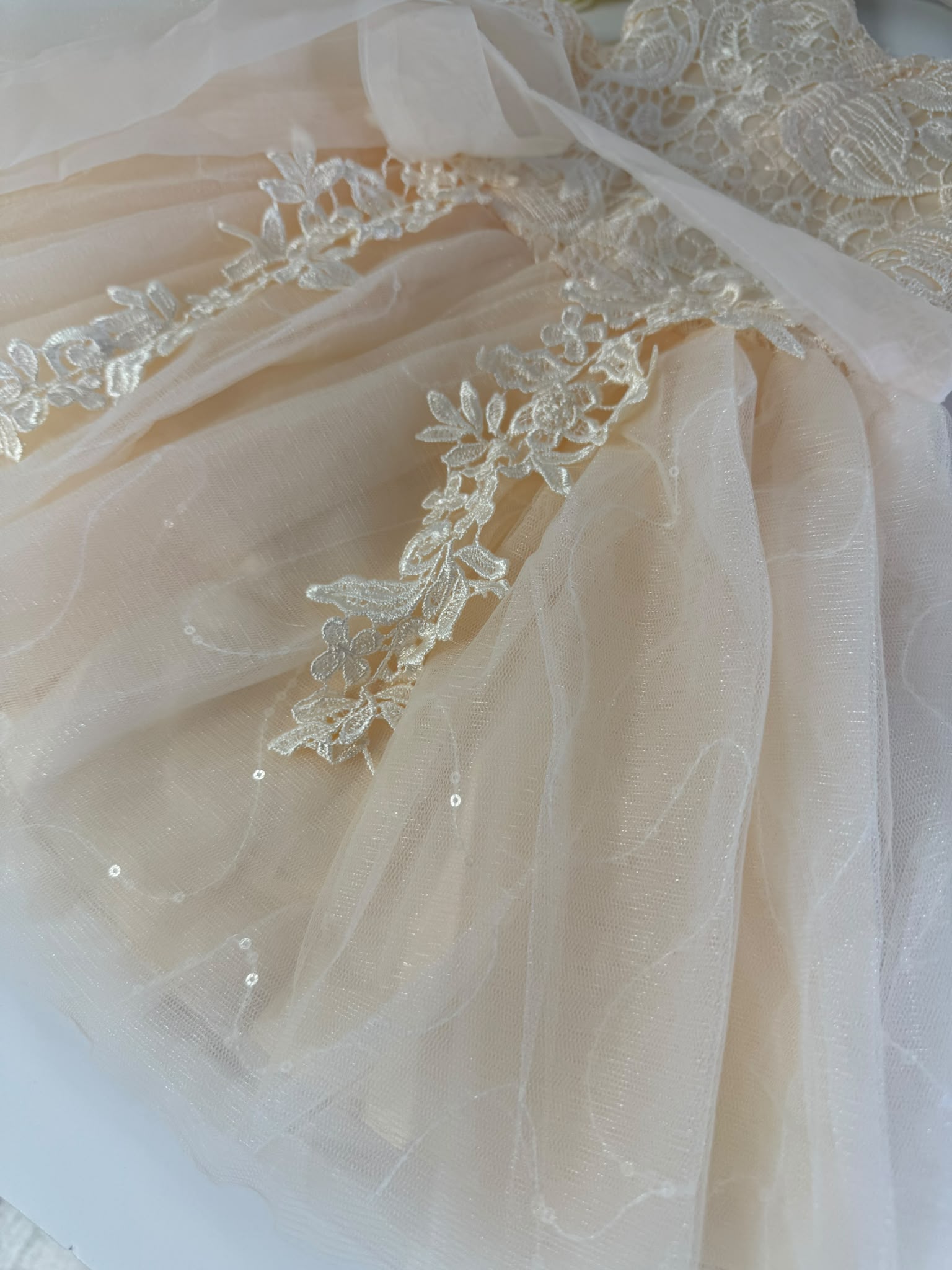 Luxury Champagne Lace Flower Girl Dress