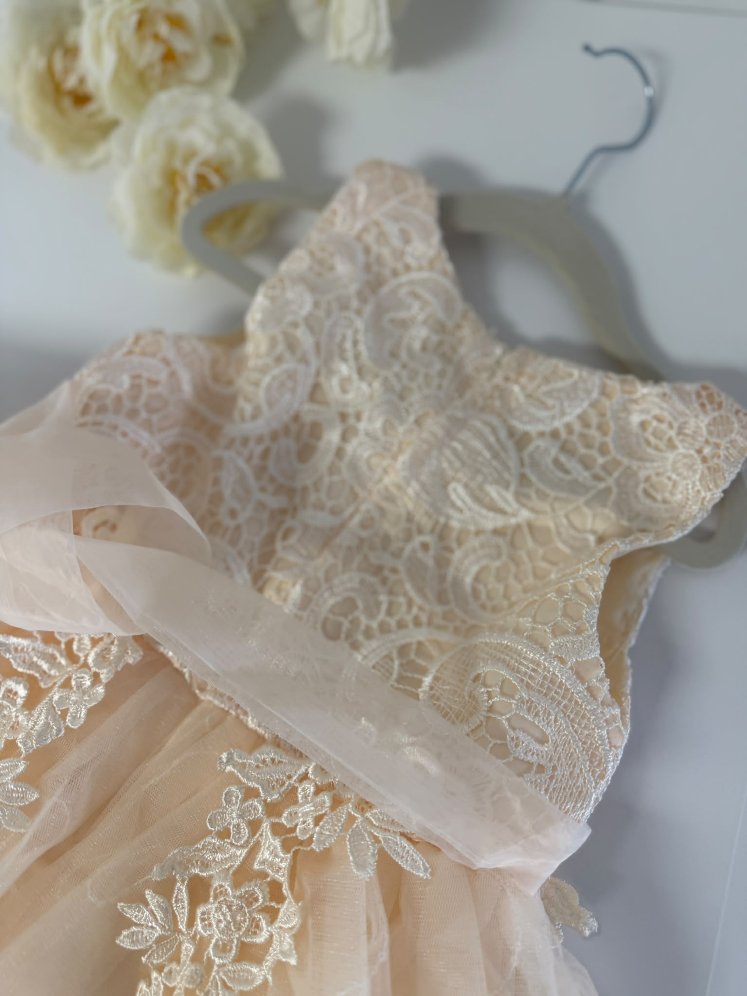 Luxury Champagne Lace Flower Girl Dress