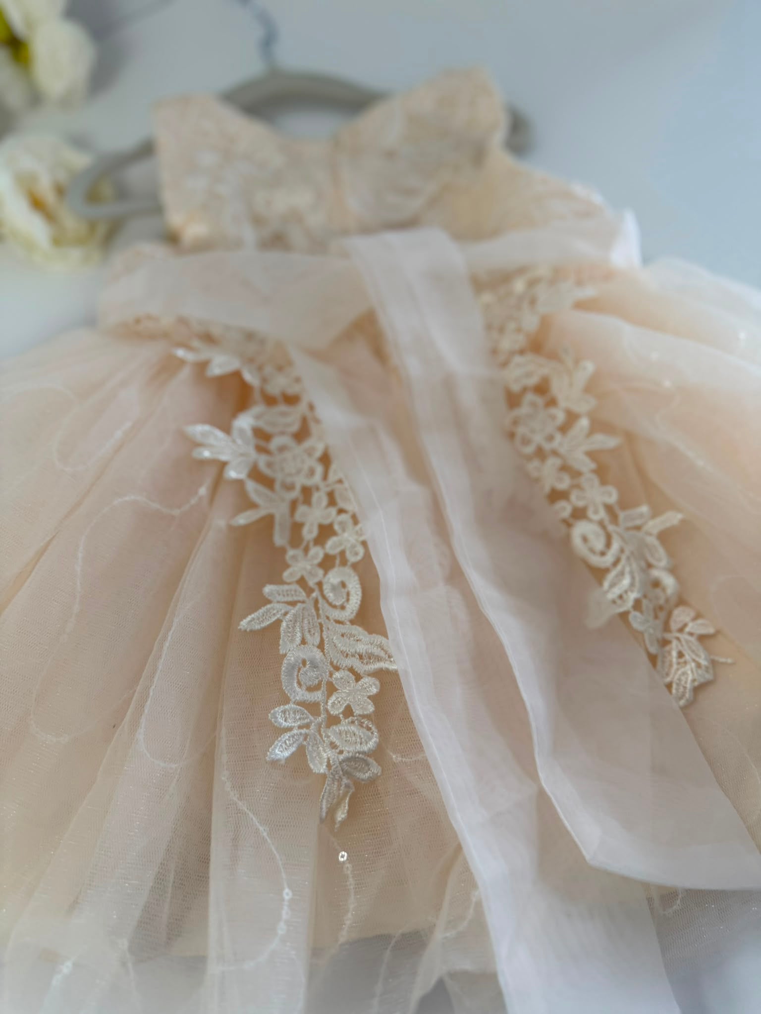 Luxury Champagne Lace Flower Girl Dress