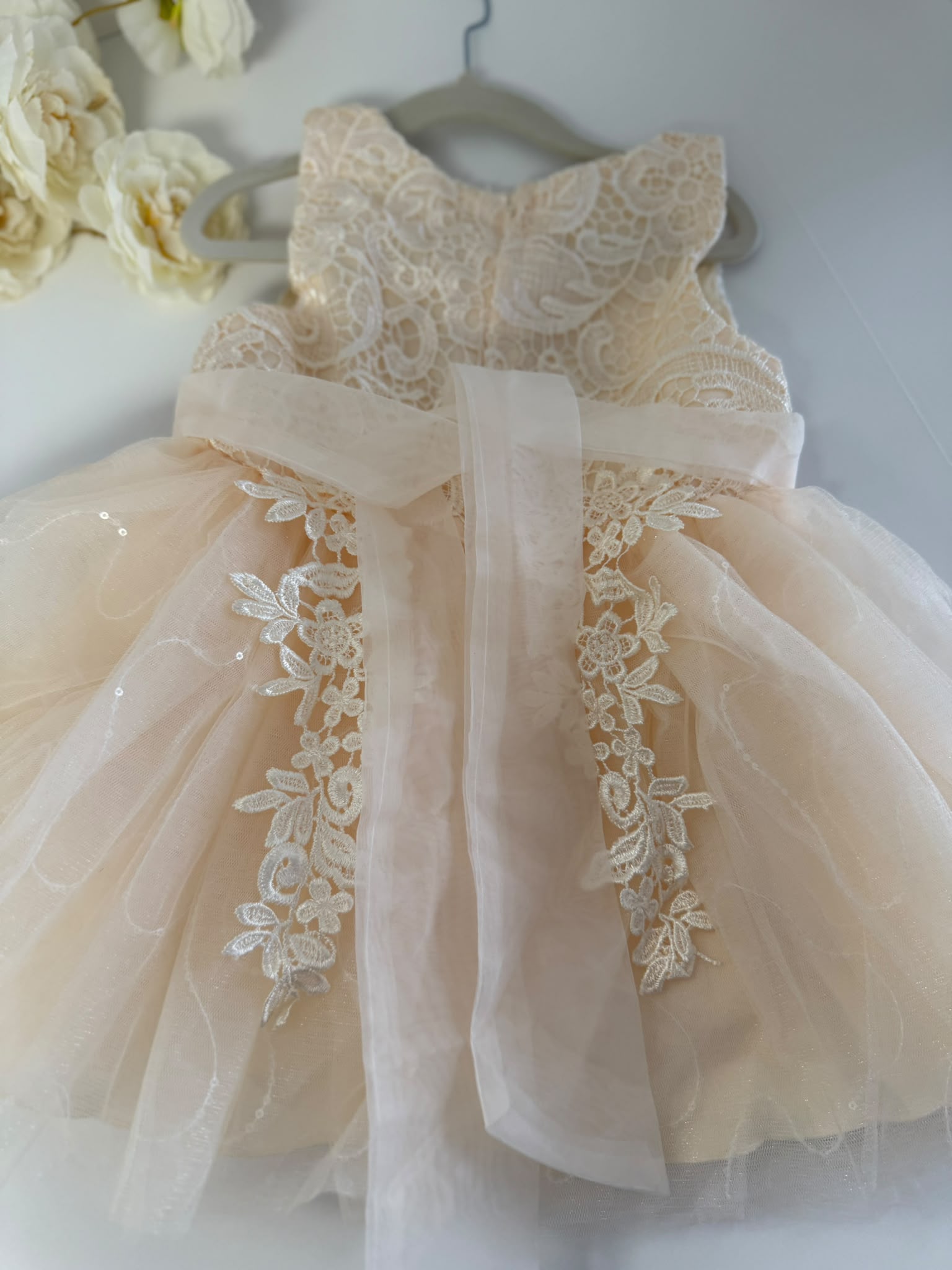 Luxury Champagne Lace Flower Girl Dress