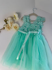 Mint Green Lace Flower Girl Dress