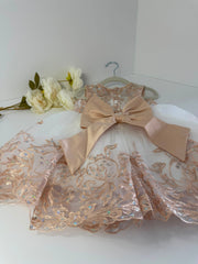 Champagne Luxury Lace Flower Girl Dress (2–3 Years)