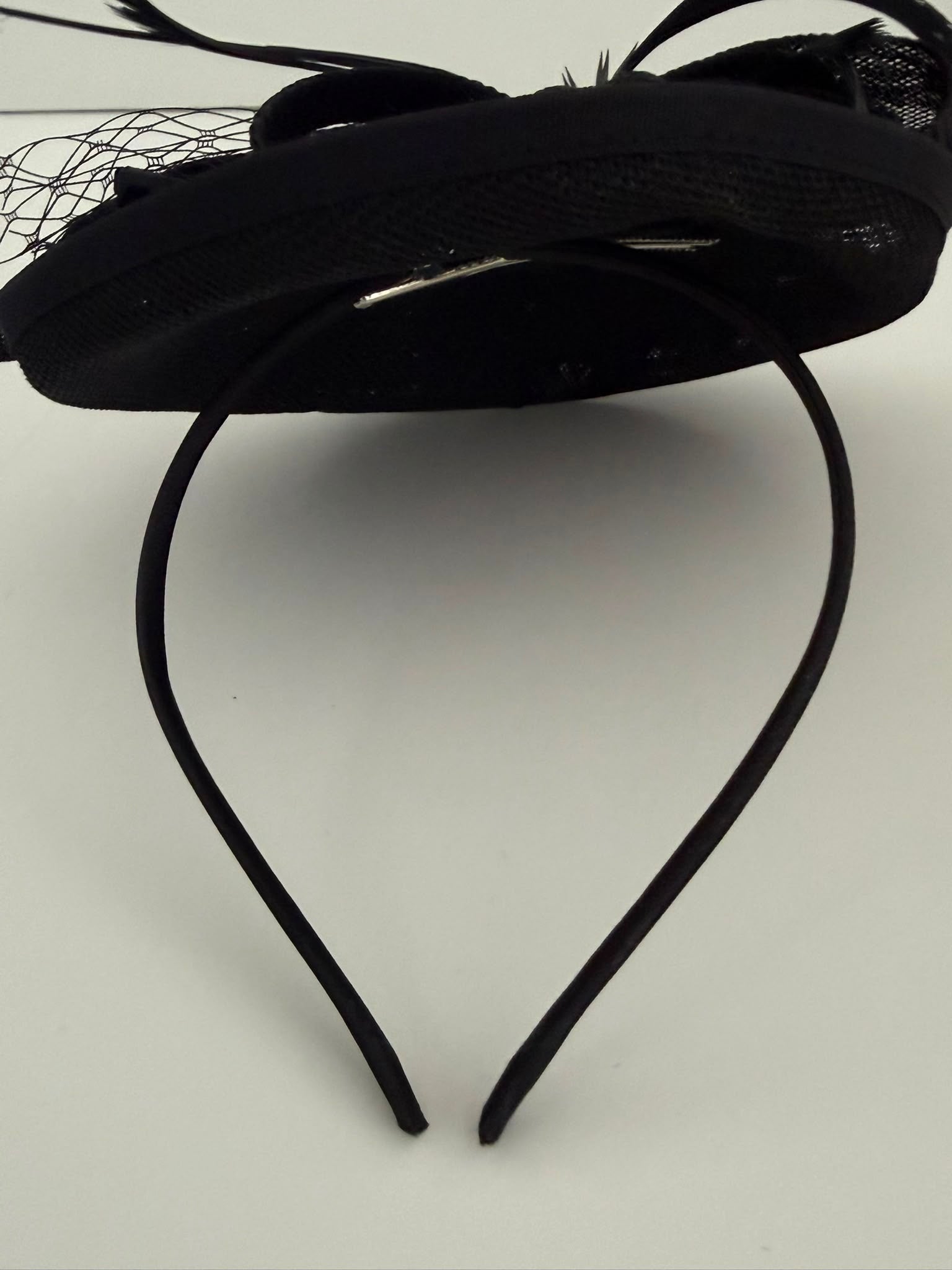 Luxury Black Feather Fascinator Hat for Women