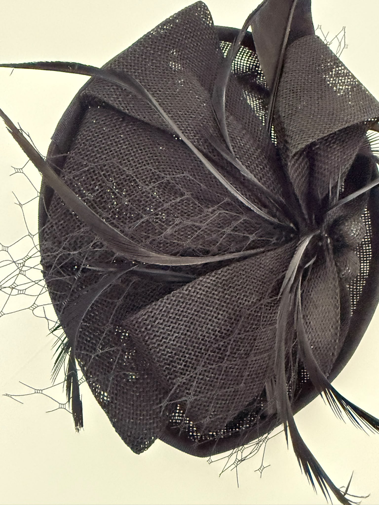Luxury Black Feather Fascinator Hat for Women