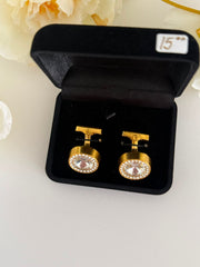 Luxury Gold Crystal Halo Cufflinks