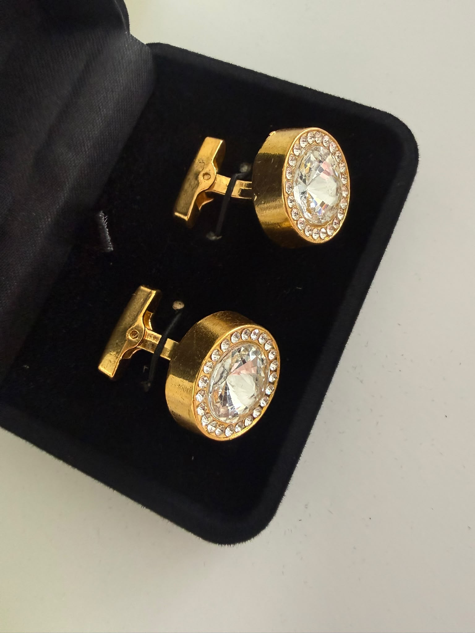 Luxury Gold Crystal Halo Cufflinks